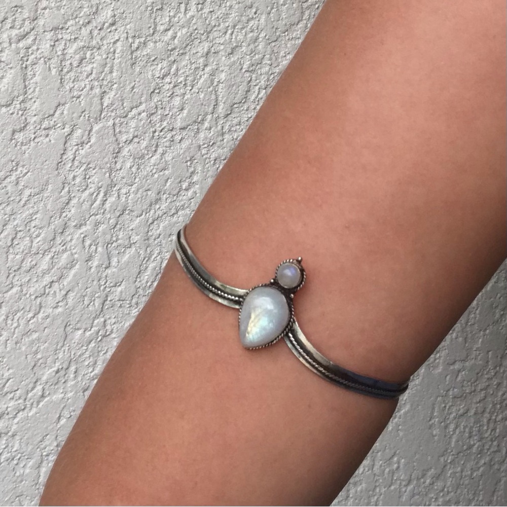 Moonstone Priestess Arm Cuff / Adjustable Bracelet